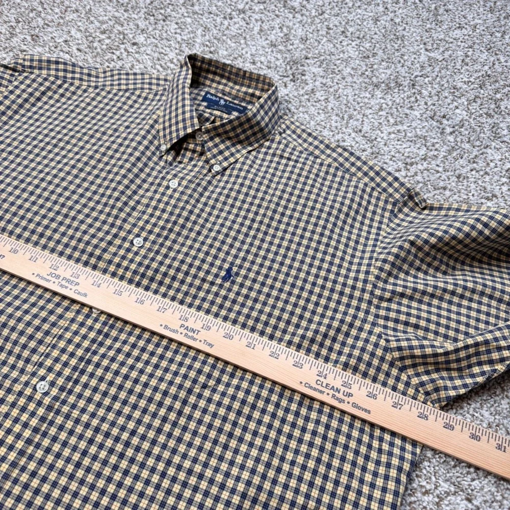 Polo‎ Ralph Lauren Blake Yellow Blue Gingham Check Button Down Shirt Men's XL